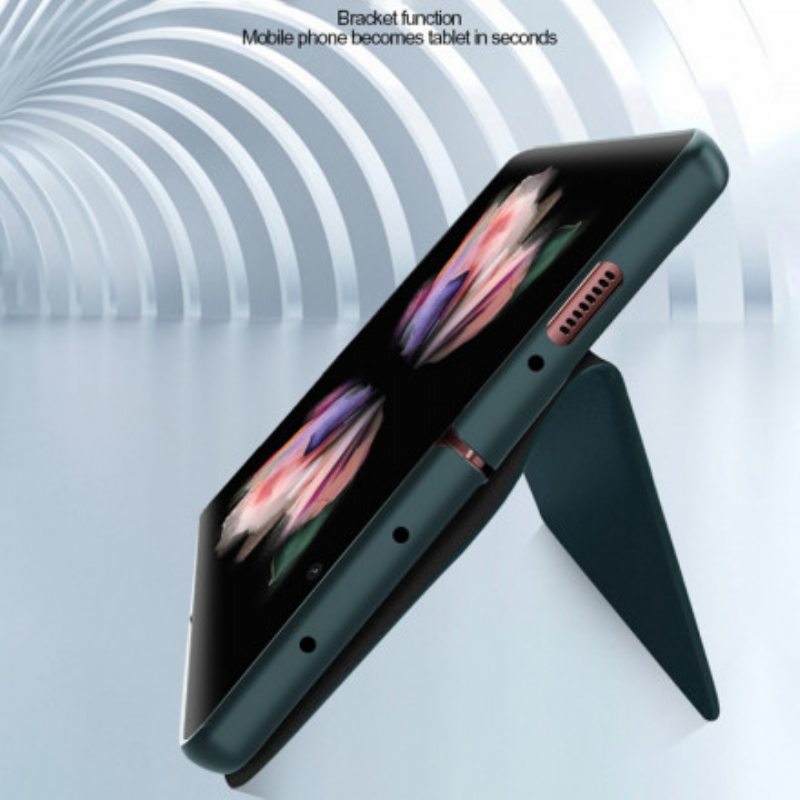 Puhelinkuoret Samsung Galaxy Z Fold 3 5G Kotelot Flip Skin-touch Haljasnahkaa