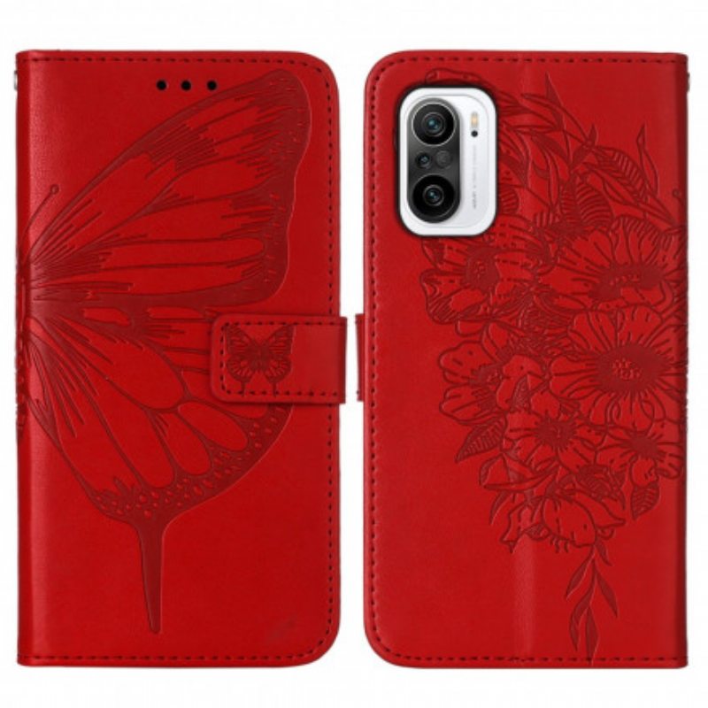 Kotelot Xiaomi Mi 11i 5G Butterfly Design Kaulanauhalla