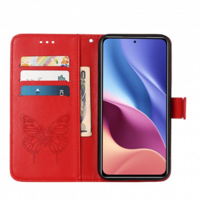 Kotelot Xiaomi Mi 11i 5G Butterfly Design Kaulanauhalla