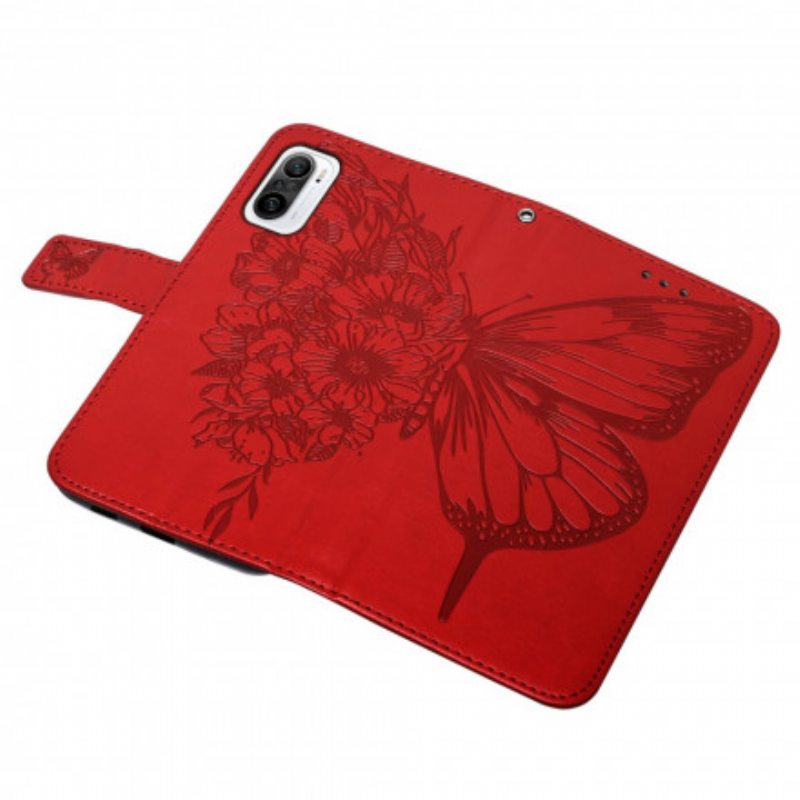 Kotelot Xiaomi Mi 11i 5G Butterfly Design Kaulanauhalla