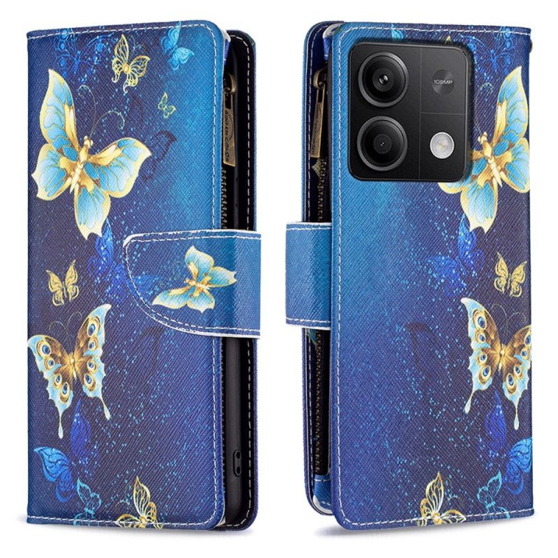 Kotelot Xiaomi Redmi Note 13 4g Golden Butterflies -lompakko