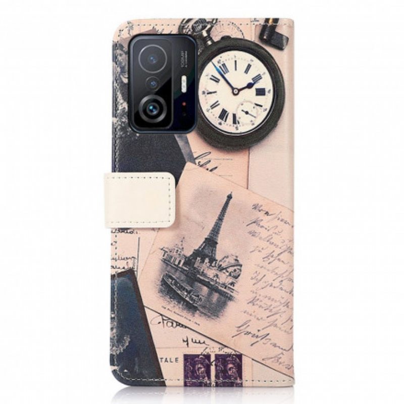 Flip Case Xiaomi 11T / 11T Pro Runoilijan Eiffel-torni