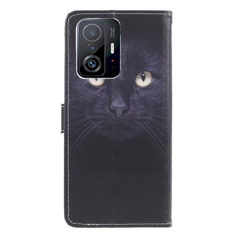 Flip Case Xiaomi 11T / 11T Pro Suojaketju Kuori Strappy Black Cat Eyes