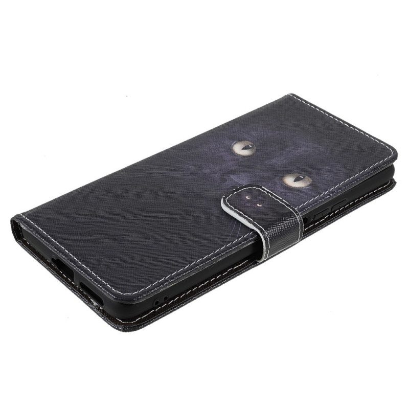 Flip Case Xiaomi 11T / 11T Pro Suojaketju Kuori Strappy Black Cat Eyes