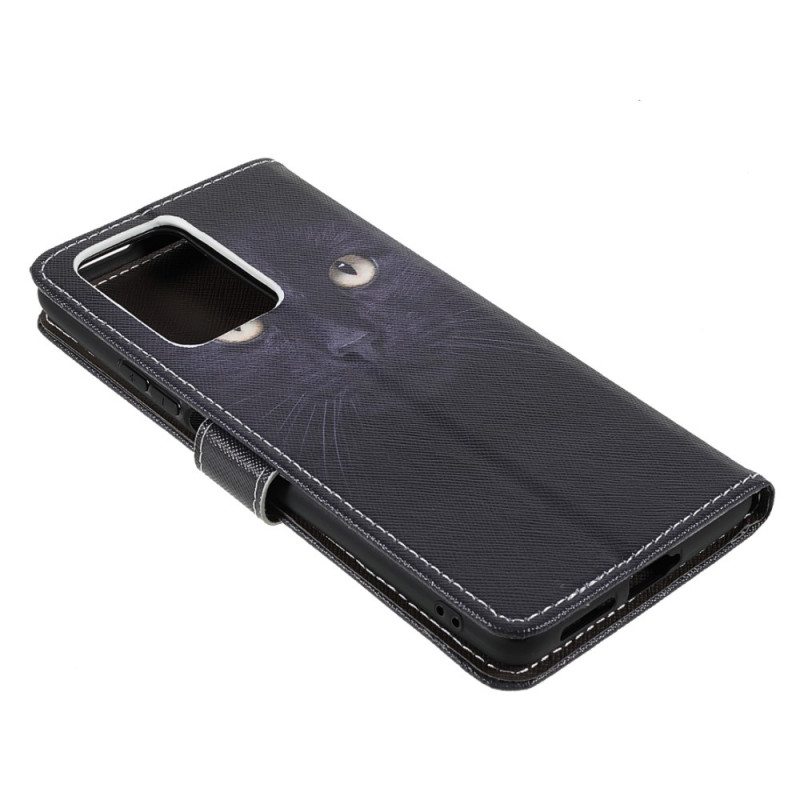 Flip Case Xiaomi 11T / 11T Pro Suojaketju Kuori Strappy Black Cat Eyes