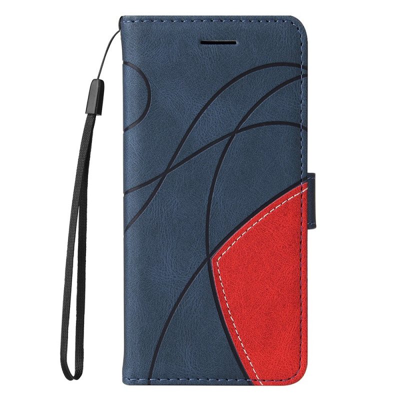 Nahkakotelo Xiaomi 11T / 11T Pro Kaksisävyinen Signature Faux Leather