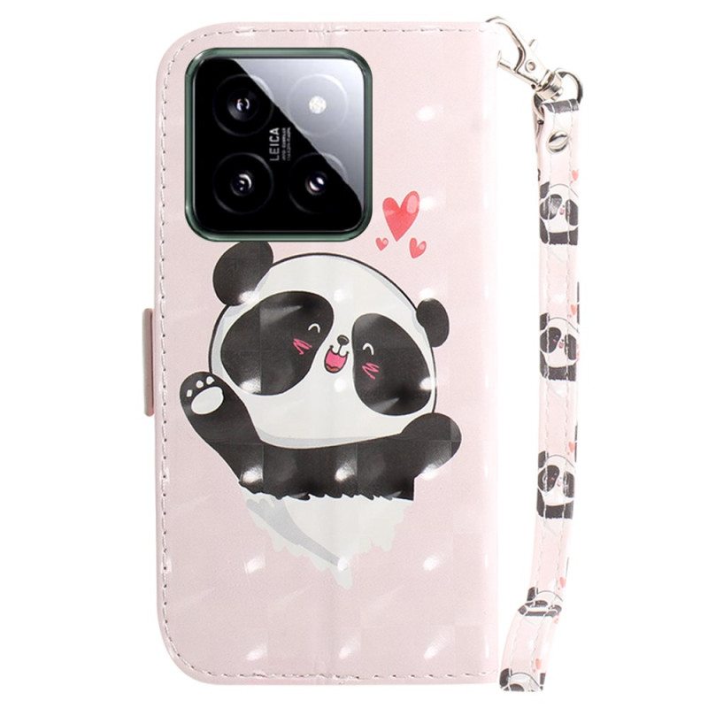 Kotelot Xiaomi 14 Panda Love Hihnalla Suojakuori