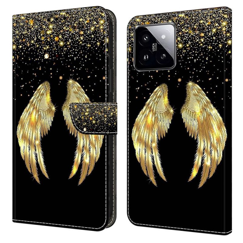 Nahkakotelo Xiaomi 14 Golden Wings