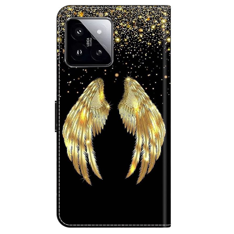 Nahkakotelo Xiaomi 14 Golden Wings