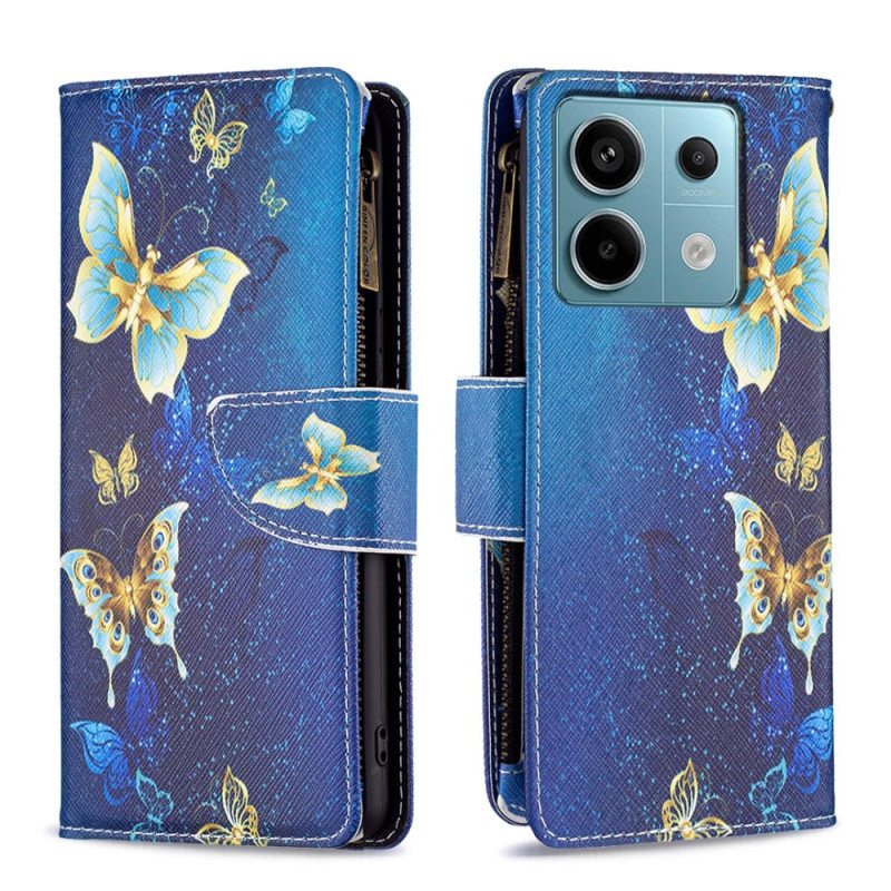 Kotelot Xiaomi Redmi Note 13 Pro 5g Golden Butterflies -lompakko Suojakuori