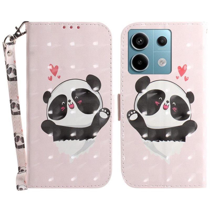 Kotelot Xiaomi Redmi Note 13 Pro 5g Panda Love Hihnalla