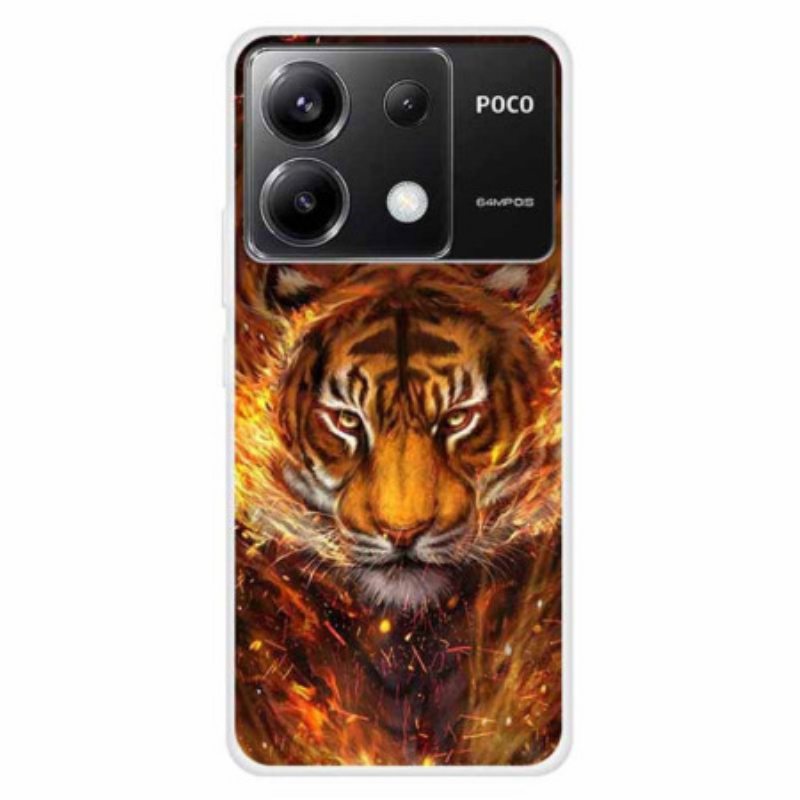 Kuori Xiaomi Redmi Note 13 Pro 5g Tiger In Flame Suojakuori