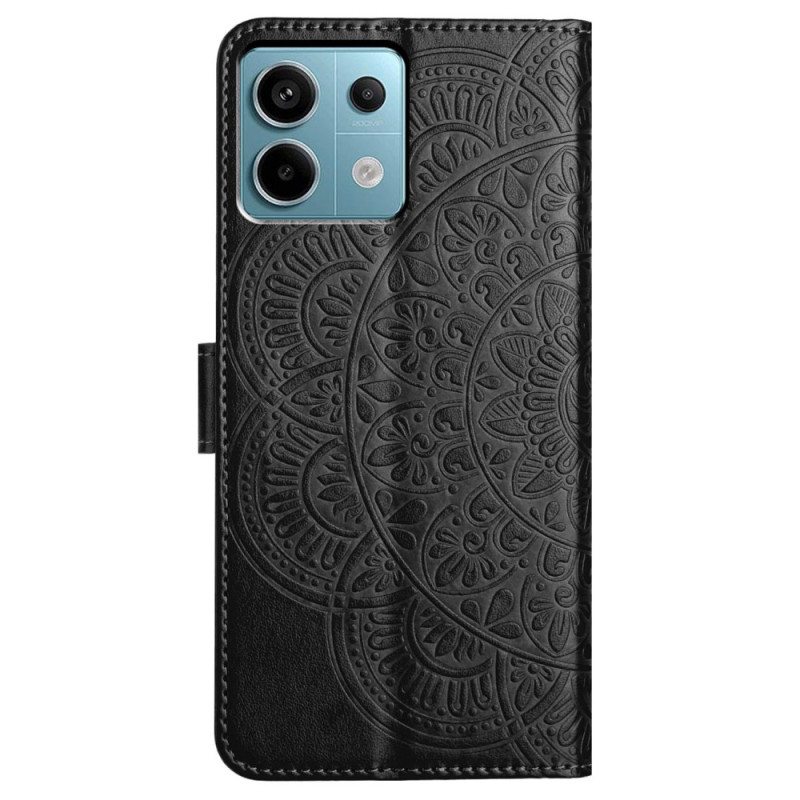 Nahkakotelo Xiaomi Redmi Note 13 Pro 5g Painettu Mandala Hihnalla