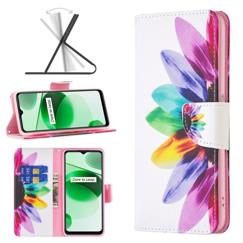 Flip Case Realme C35 Akvarelli Kukka