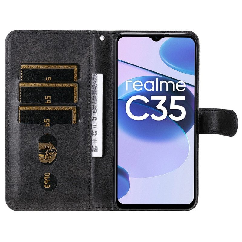 Flip Case Realme C35 Vetoketjullinen Tasku