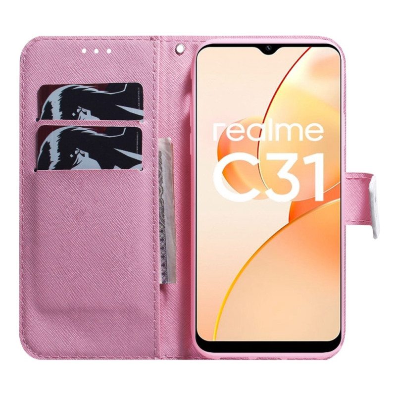 Kotelot Realme C35 Vaaleanpunainen Kukka