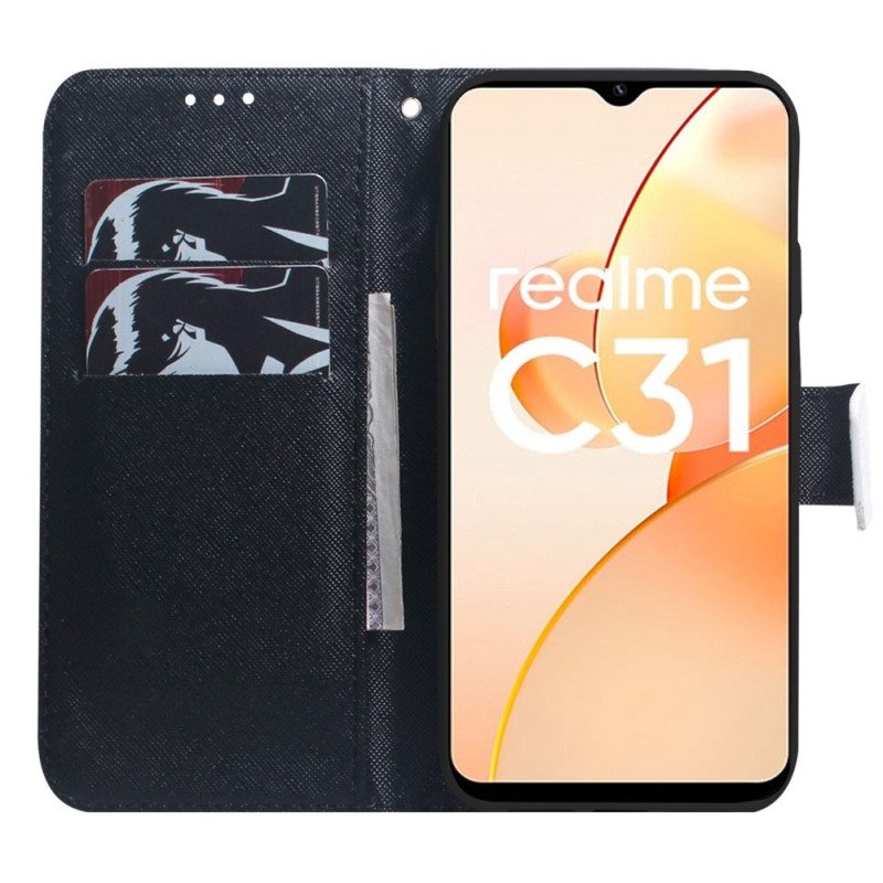 Nahkakotelo Realme C35 Panda