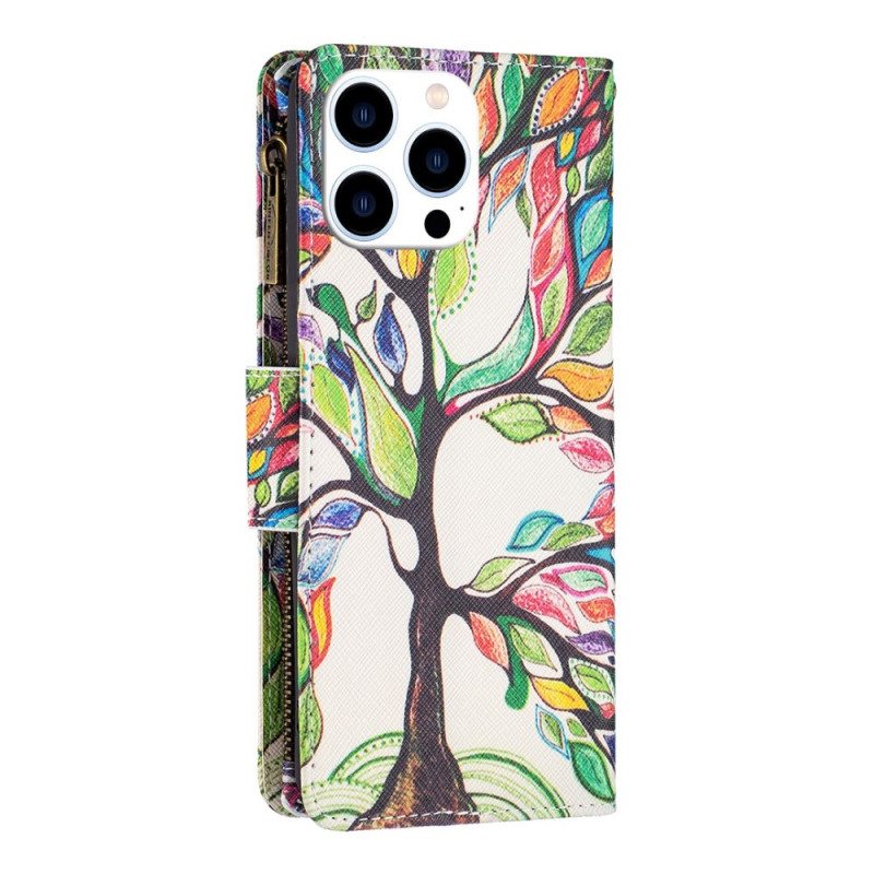 Flip Case iPhone 14 Pro Lompakkokuori Tree Lompakko