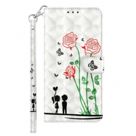 Flip Case iPhone 14 Pro Suojaketju Kuori Lanyard Love Dandelions