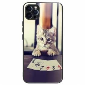 Kuori iPhone 14 Pro Poker Cat Karkaistu Lasi