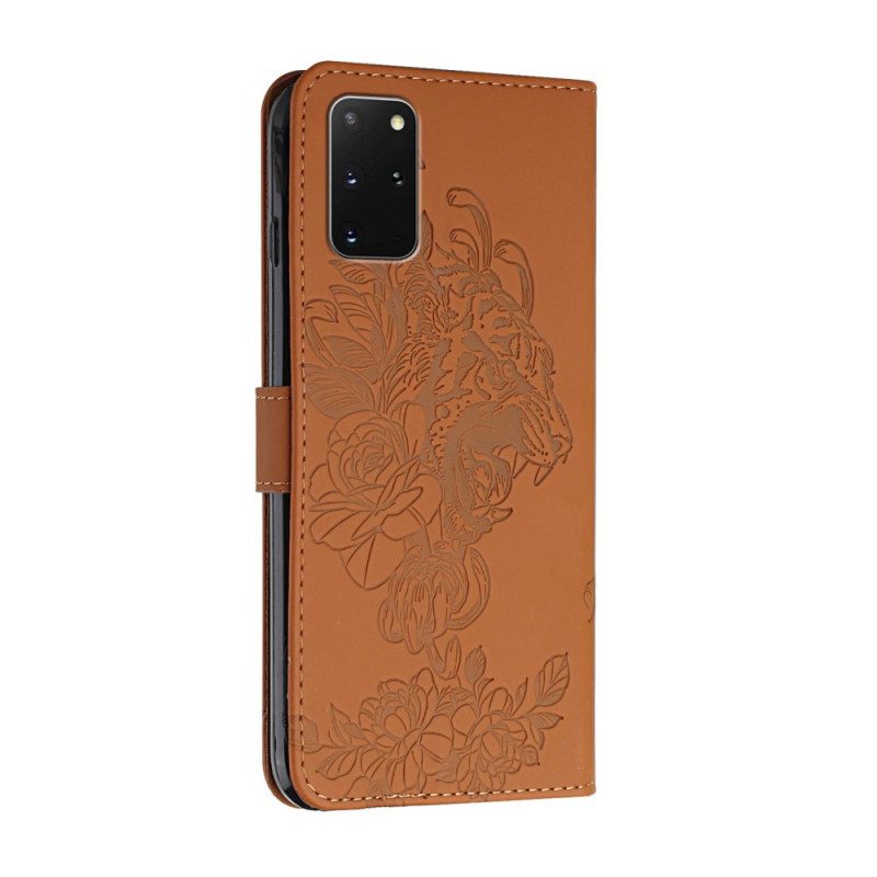 Flip Case Samsung Galaxy S20 Plus / S20 Plus 5G Suojaketju Kuori Barokki Ranneke Tiger