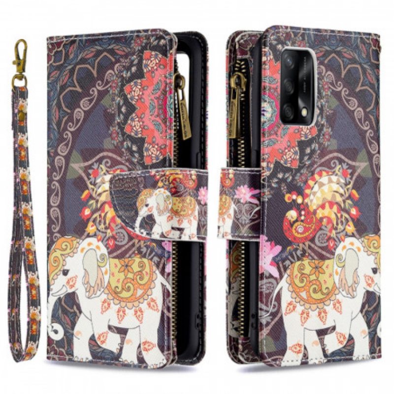 Kotelot Oppo A74 4G Elephant Vetoketjullinen Tasku