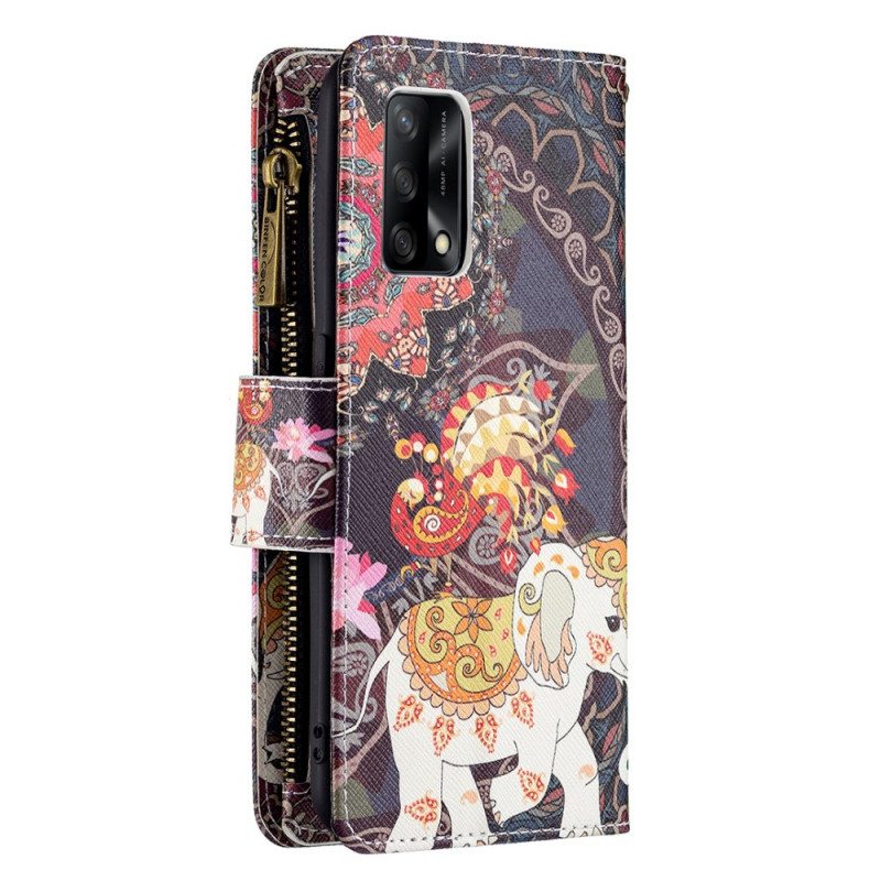 Kotelot Oppo A74 4G Elephant Vetoketjullinen Tasku