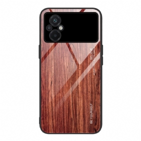 Kuori Poco M4 5G Wood Design Karkaistu Lasi