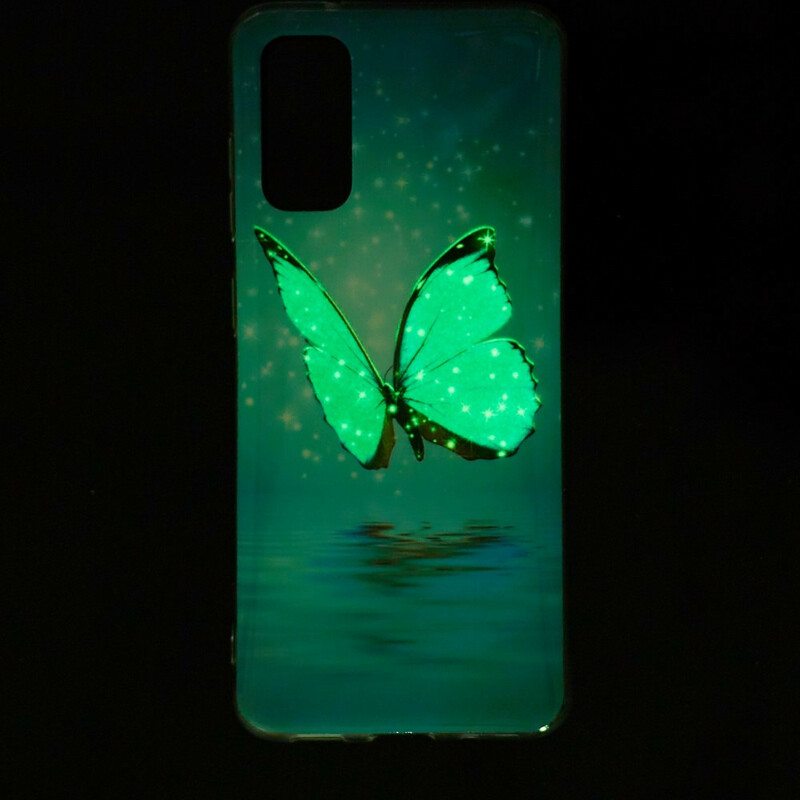 Case Xiaomi Mi 10T / 10T Pro Fluoresoiva Sininen Perhonen