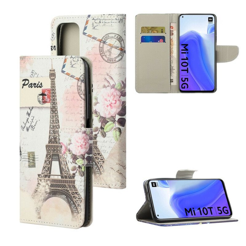 Flip Case Xiaomi Mi 10T / 10T Pro Retro Eiffel-torni