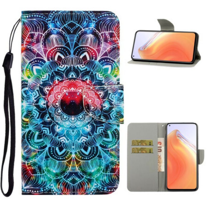 Flip Case Xiaomi Mi 10T / 10T Pro Suojaketju Kuori Näyttävä Strappy Mandala