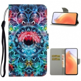 Flip Case Xiaomi Mi 10T / 10T Pro Suojaketju Kuori Näyttävä Strappy Mandala