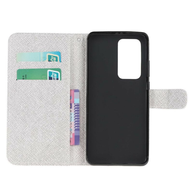 Flip Case Xiaomi Mi 10T / 10T Pro Susi Talvella Kaulanauhan Kanssa