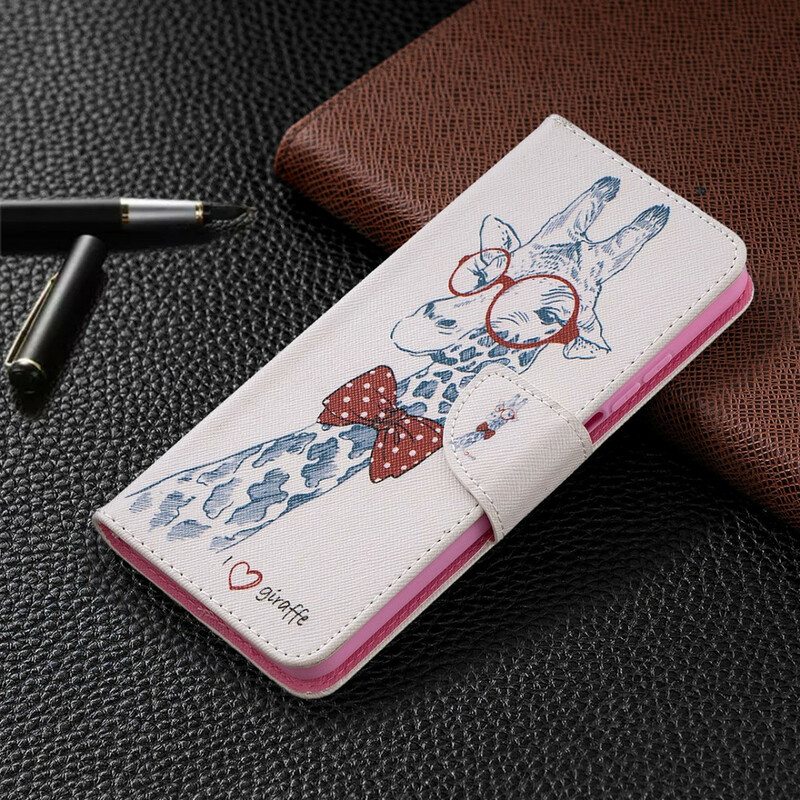 Flip Case Xiaomi Mi 10T / 10T Pro Taitava Kirahvi