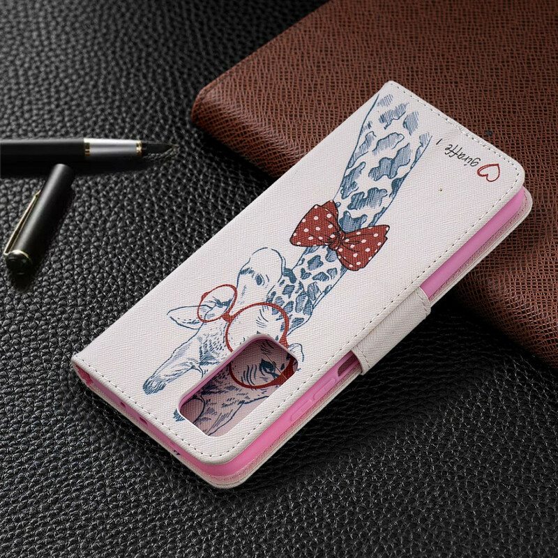 Flip Case Xiaomi Mi 10T / 10T Pro Taitava Kirahvi