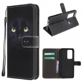 Kotelot Xiaomi Mi 10T / 10T Pro Suojaketju Kuori Strappy Black Cat Eyes