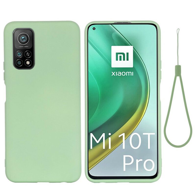 Kuori Xiaomi Mi 10T / 10T Pro Nestemäinen Silikoni Kaulanauhalla