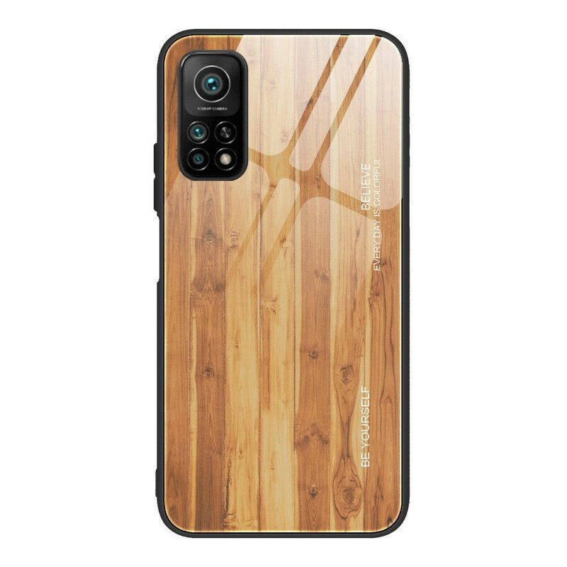 Kuori Xiaomi Mi 10T / 10T Pro Wood Design Karkaistu Lasi