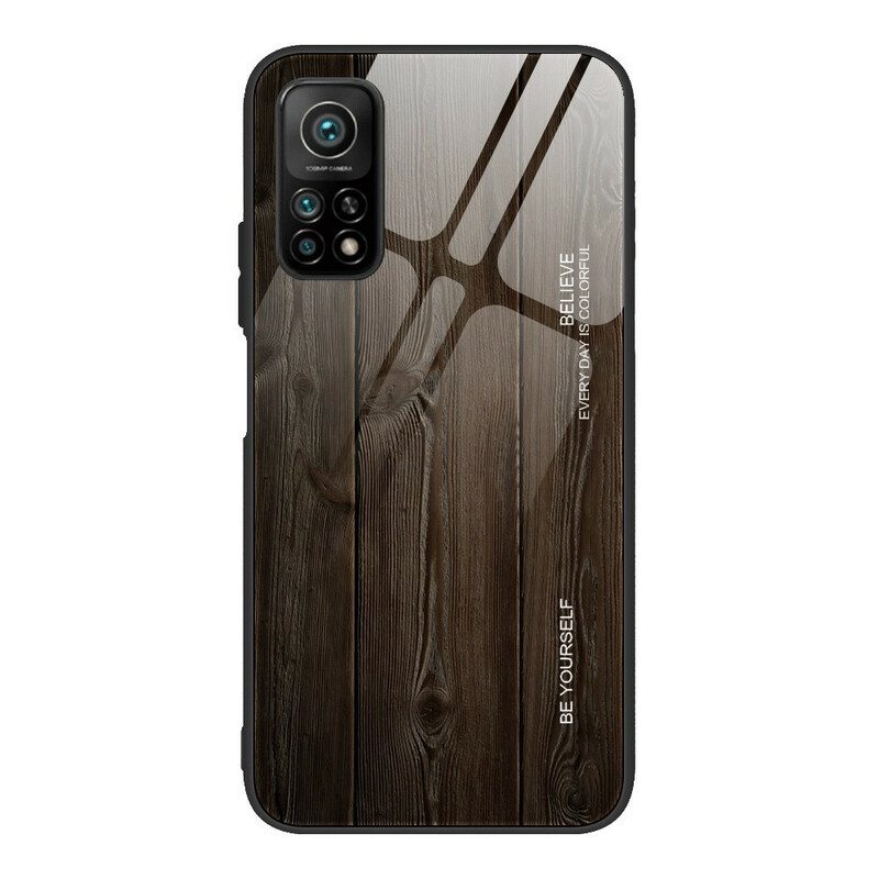 Kuori Xiaomi Mi 10T / 10T Pro Wood Design Karkaistu Lasi