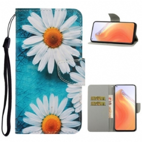 Nahkakotelo Xiaomi Mi 10T / 10T Pro Suojaketju Kuori Thong Daisies