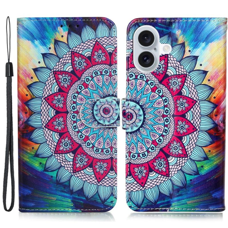 Kotelot iPhone 16 Plus Puhelinkuoret Mandala-hihnakuvio