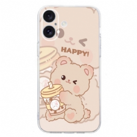 Kuori iPhone 16 Plus Happy Bear Suojakuori