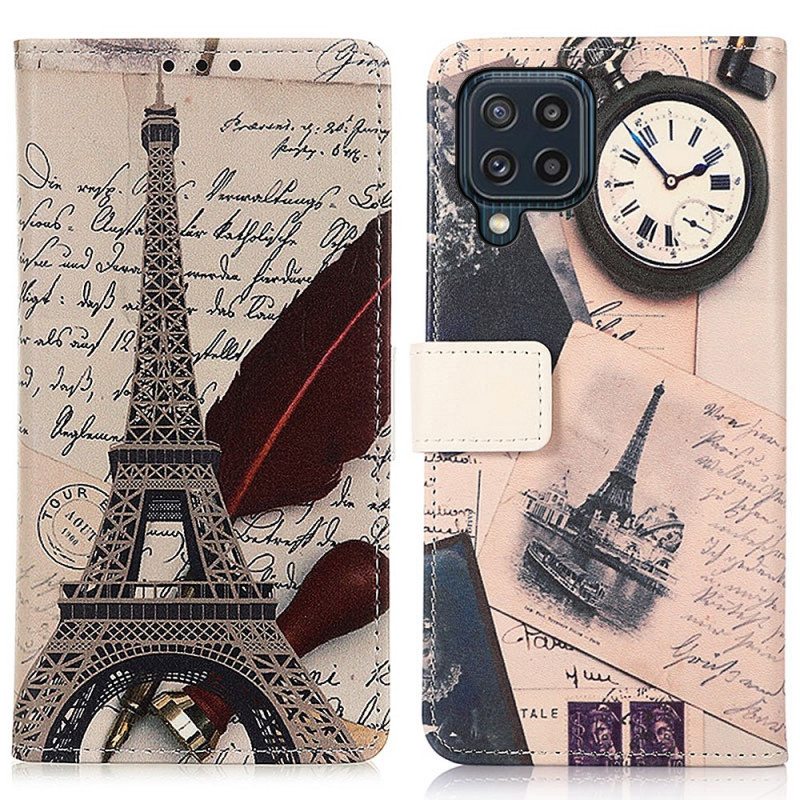 Flip Case Samsung Galaxy M32 Runoilijan Eiffel-torni