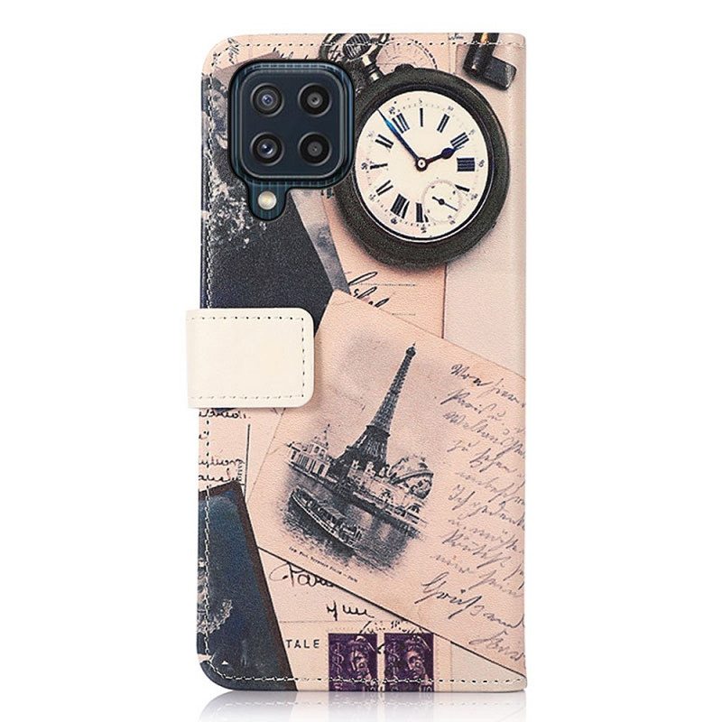 Flip Case Samsung Galaxy M32 Runoilijan Eiffel-torni