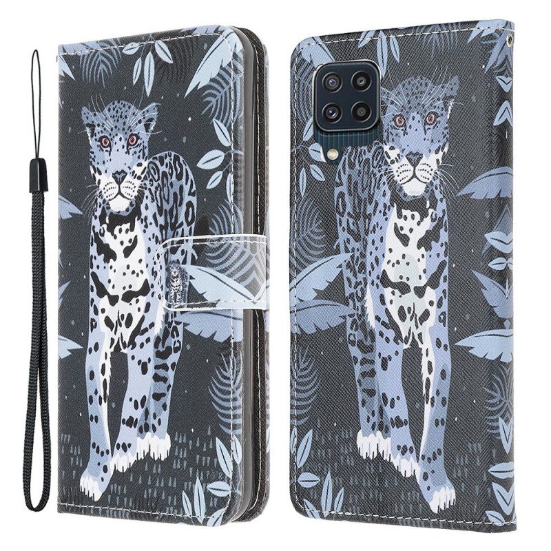 Kotelot Samsung Galaxy M32 Suojaketju Kuori Strappy Leopard