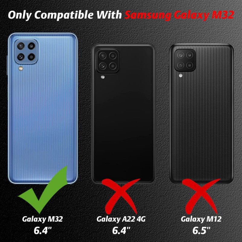 Kuori Samsung Galaxy M32 Combo Ja Karkaistu Lasi Näyttö