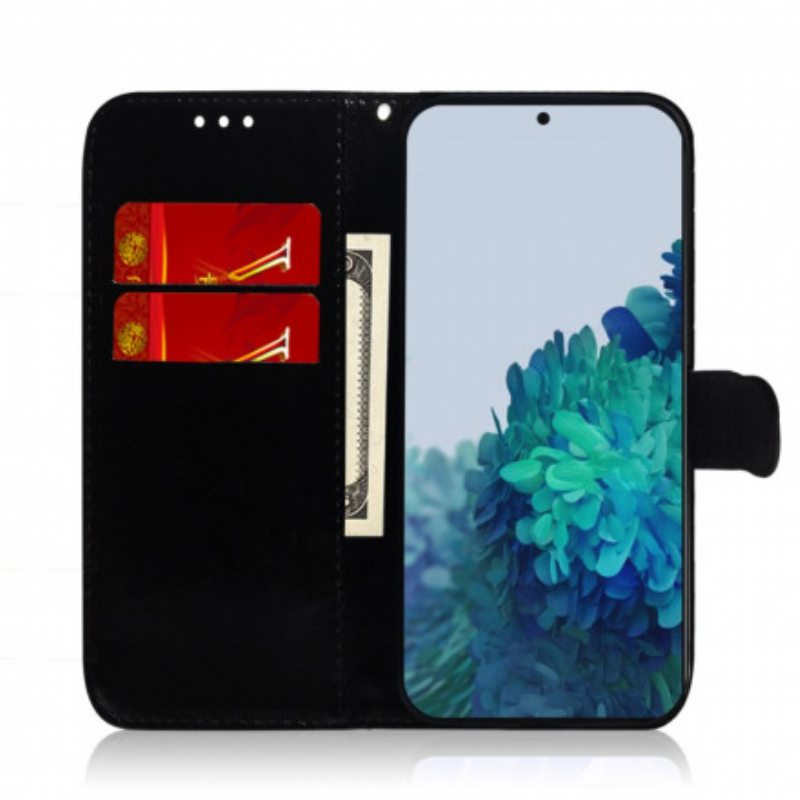 Flip Case Samsung Galaxy S21 Plus 5G Keinonahkainen Peilin Kansi