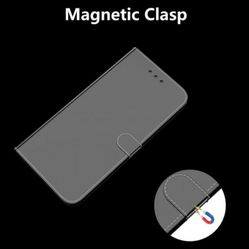 Flip Case Samsung Galaxy S21 Plus 5G Keinonahkainen Peilin Kansi