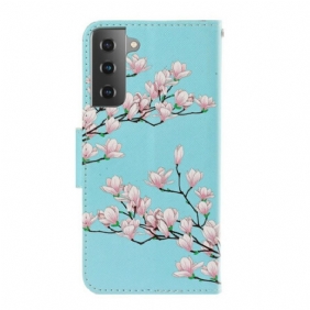 Flip Case Samsung Galaxy S21 Plus 5G Suojaketju Kuori Strappy Pensas