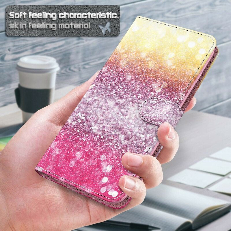 Kotelot Samsung Galaxy S21 Plus 5G Magenta Glitter Gradientti